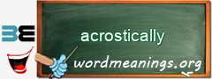 WordMeaning blackboard for acrostically